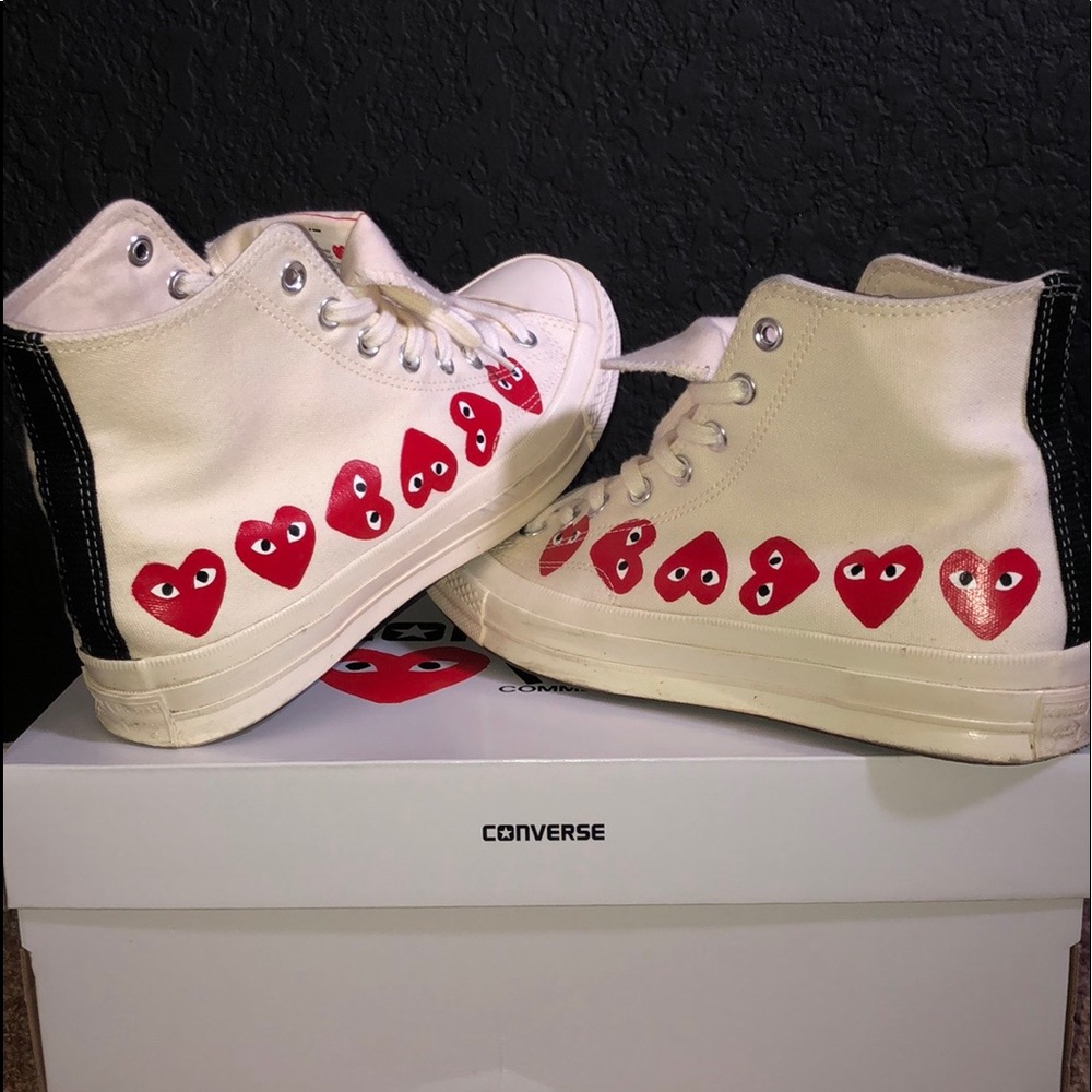 comme des garcons play converse white size 9